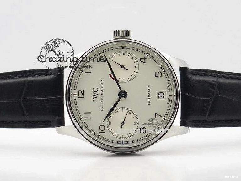 MIROTIME 0405 Bold Portuguese Real PR IW500704 ZF 1:1 Best Edition On Black Leather Strap A 7374